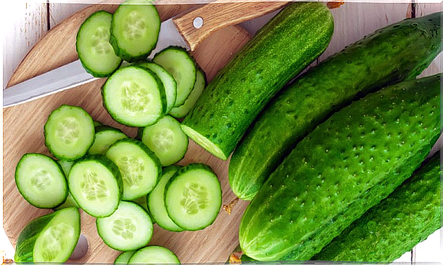 Fresh pieces of cucumber