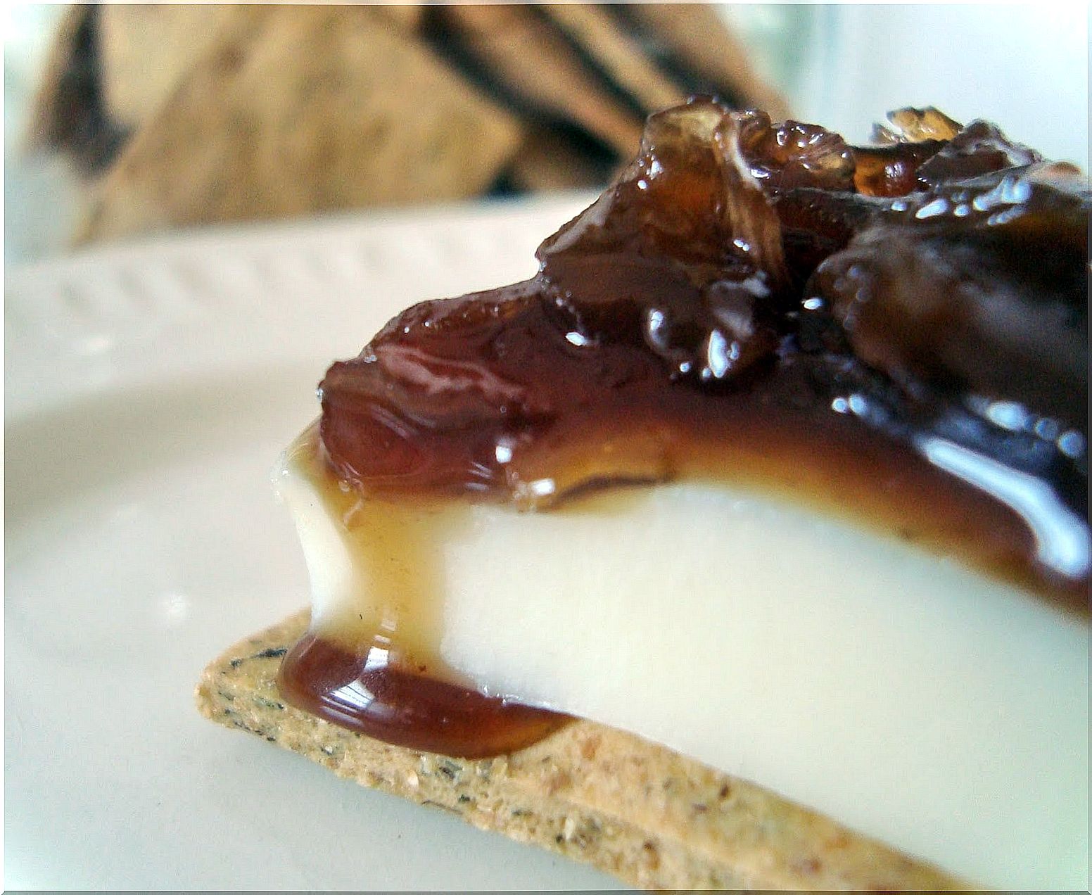 toast with cheese and onion jam