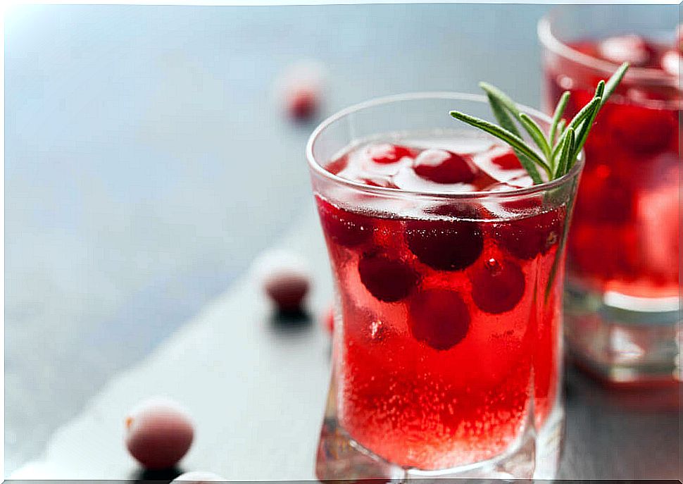 Red fruit juice.